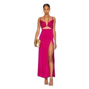 NWT Superdown Jayda Maxi Dress Magenta Pink cut out Revolve XS